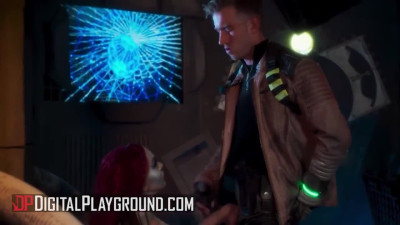 Alien dude fucking a humanoid alien lady in a kinky video