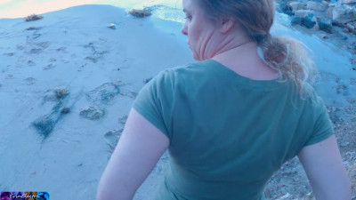 POV love scene on the beach with a nasty stepmother