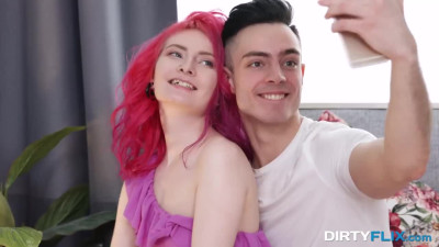 Good girl with pink hair fucks her latest client passionately