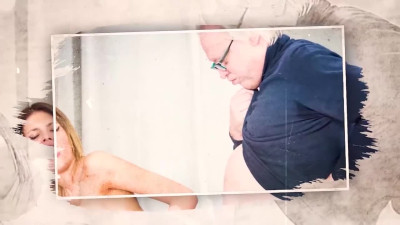 Gross old man buries his dick in her perfect little slit