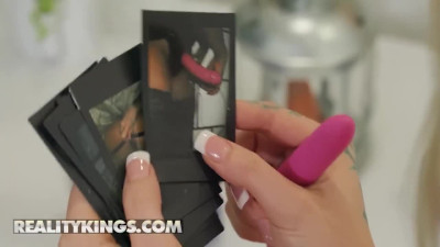 Helena Price playing with a big toy and Chloe Temple