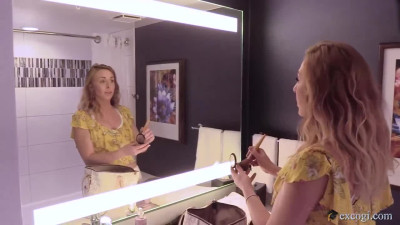 Cute blonde coed is masturbating in her first video