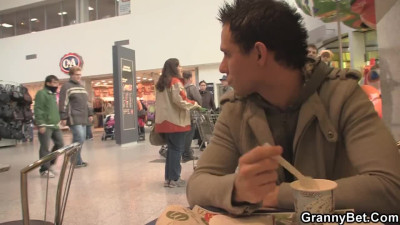 Grandma with a nice body is picked up and used for sex