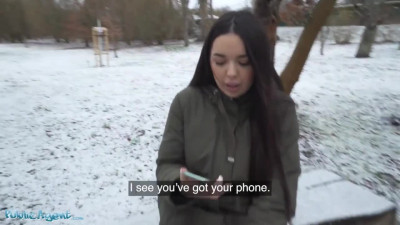 Public agent pays a busty Spanish girl for POV sex