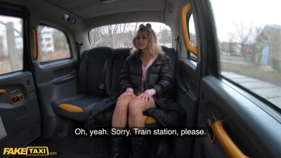 Spanish busty blonde is fucked hard by the taxi driver