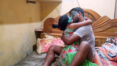 Masked woman and her hubby fucking in doggy style