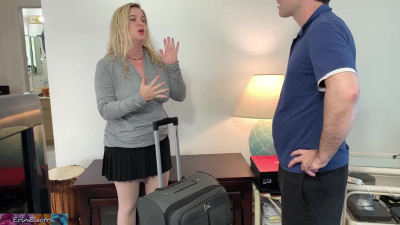 Busty blonde MILF is fucked before leaving for a vacation