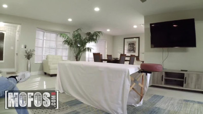 Masseuse with glasses and juicy tits fucked by client