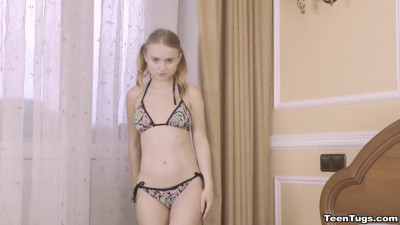 Cute blonde with blue eyes takes on a bigger dong