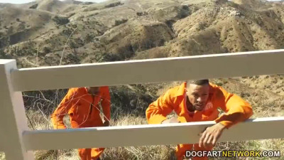 Latina beauty blacked by prisoners in front of her BF