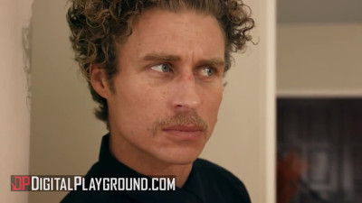 Purple-haired bitch is fucked by hustler and husband