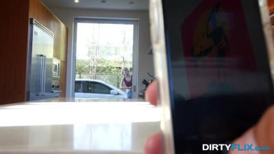 Man blackmails the stepsister into entertaining him