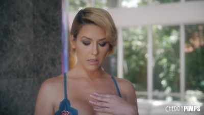 Boob worship makes blonde MILF horny and ready for sex