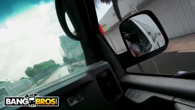 Man is carnal with tattooed charmer in the van