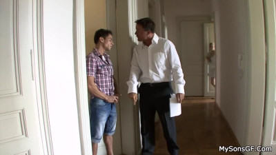 Stunning blonde gets fucked by the landlord