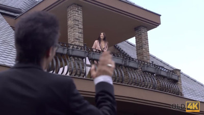 Old man returns home in time to fuck young wife