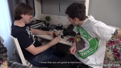 Boy sells GF's pussy in order to have his device fixed