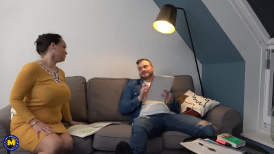 Horny German mom with ease seduces inked stepson