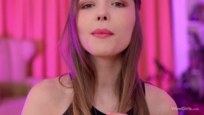 Cute teen with natural boobs gently fingers own cunny
