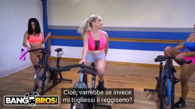 Attractive Latina with a fat ass is working out with him