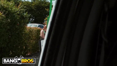 Attractive starlet Ginger B gets in the van for a ride