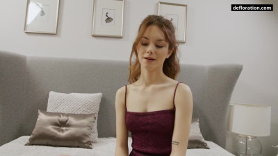 Cute virgin model Anna Devit is playing with her clit