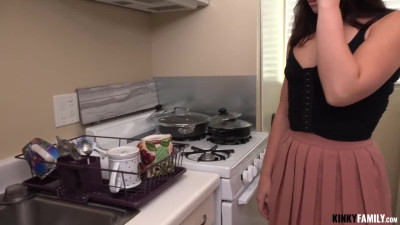 Sophia Burns being a good little stepdaughter for him