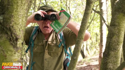 Hiker notices a naked woman in the mountains and fucks her
