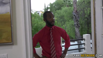 Sweet blonde teen meeting up with the black neighbour