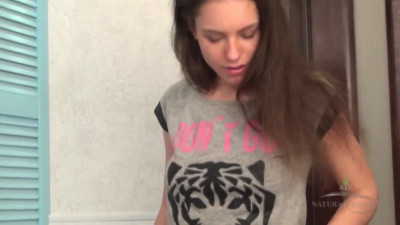 Skinny teen with small boobs puts a hot solo show