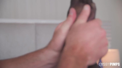 Latina with sexy feet is fucking and sucking a moustached dude