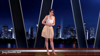 Jeny Smith is talking about the news and gets naked