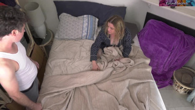 Her stepson had a bad dream and she helps  him feel better