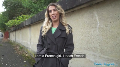 Stunning French tourist gets paid for some POV screwing