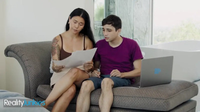 Inked Asian stepmom gets her wet cunt licked and pounded