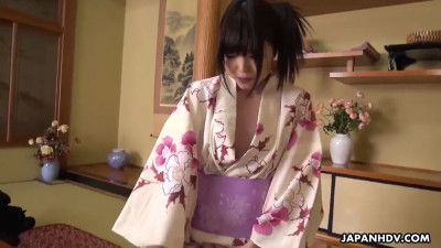 Kimono cutie is going to suck dick and get fucked too