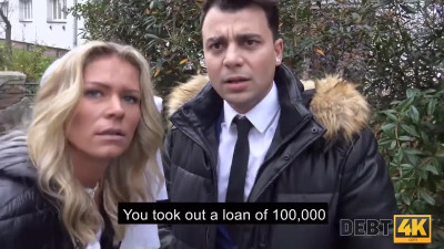 Girl in debt ends up taking his dick real deep inside