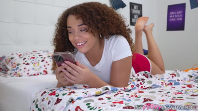 Ebony teen with curly hair wants to practice with a BBC
