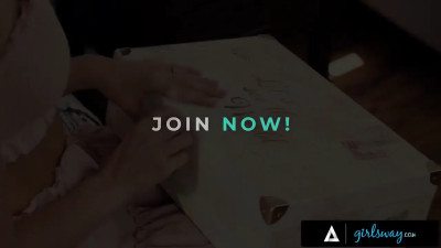 Cheater girl getting fucked by two strapon lezzies