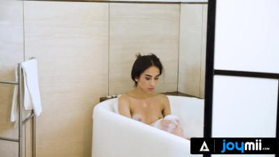 Tasha Lustin goes out of the tub and fucks Josh Jo