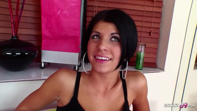 Rail thin brunette getting her tight hole railed hard