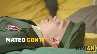 Brunette gets fucked by a dude who got back from the war