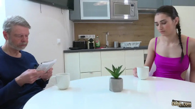 Old vs young scene showing a horny grandpa fucker