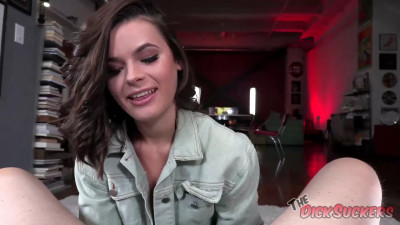 Attractive brunette with a great body sucks and fucks