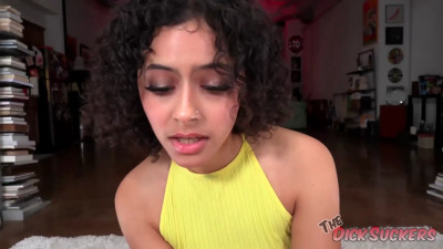 Latina with a great body is serving a dominant man