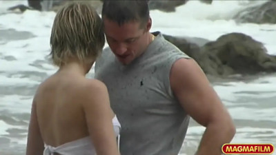 Romantic fucking in the water with Axelle Mugler, all wet