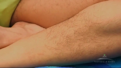 Ebony girl with a hairy pussy is showing off outside