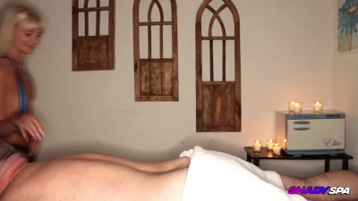Relaxing blowjob from a skinny blonde who loves DILF dick