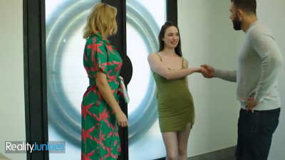 Threesome with a hot momma overseeing all the action
