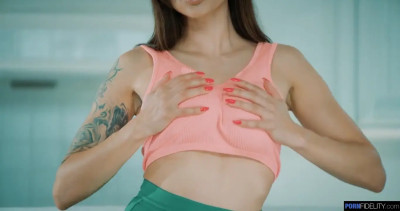 Big boobies lady shows off her hot body and takes cock too